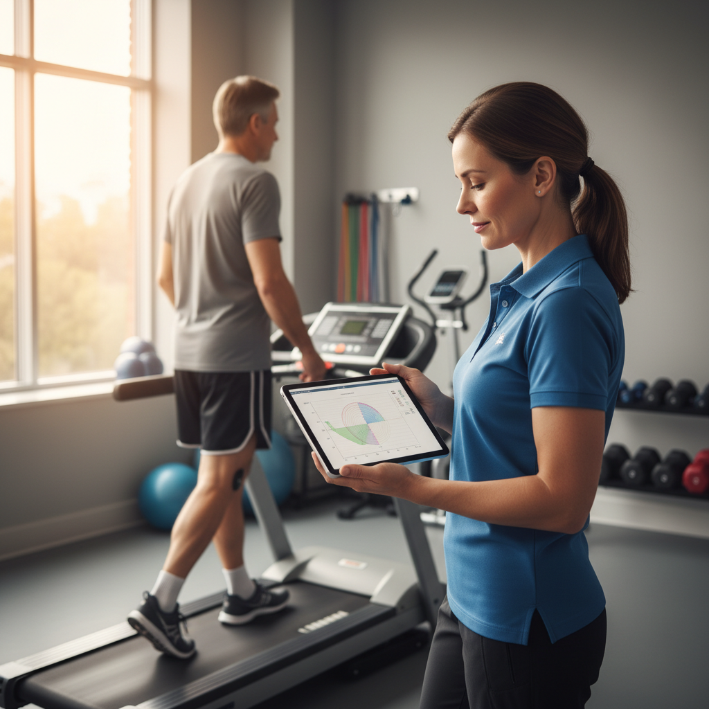  Physical therapist conducting gait analysis for running injury prevention at Orlando physical therapy clinic