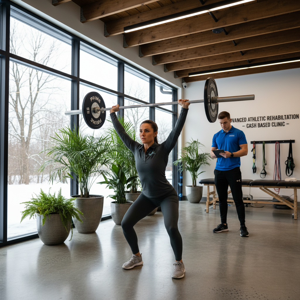 Athlete performing overhead lifting exercises with proper shoulder mobility