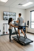 Runner receiving personalized physical therapy and gait analysis in Winter Garden to improve performance and prevent running injuries