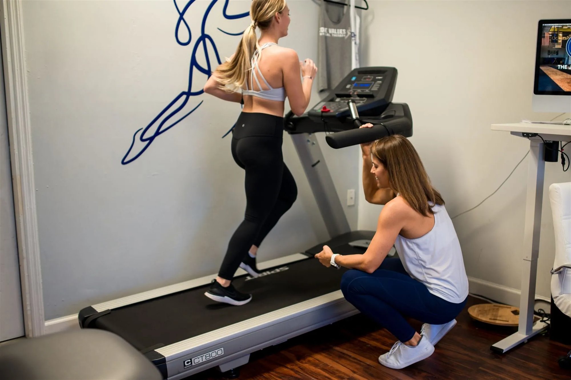 Runner receiving gait analysis assessment at Core Values Physical Therapy Orlando clinic